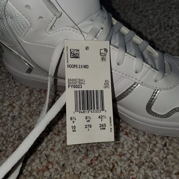 Adidas neo Hoops 20 Mid Men's Basketball Shoes White US Size 10 - Picture 9 of 9
